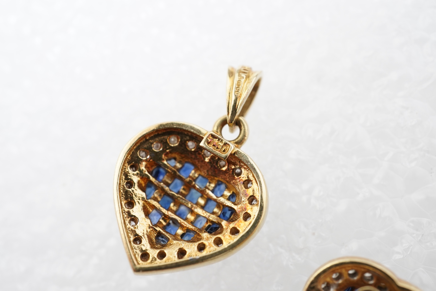 A sapphire and diamond demi-parure